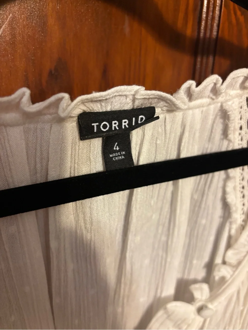 Topshop White Swiss Dot Peasant Blouse